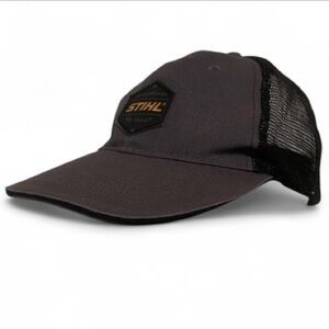 Stihl Trucker Cap with Adjustable Strap in Grey & Black Mesh, One Size